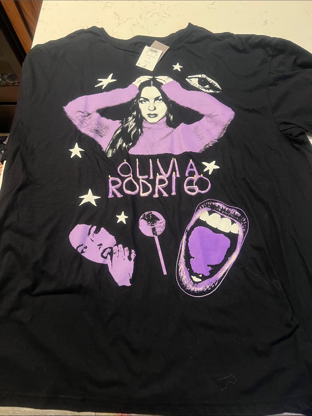 Olivia Rodrigo Graphic Short Sleeve Tee - Black/Purple